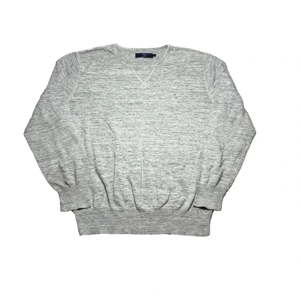 J Crew Heather Gray Crewneck Sweatshirt Mens L Cotton Pullover Preppy Minimalist